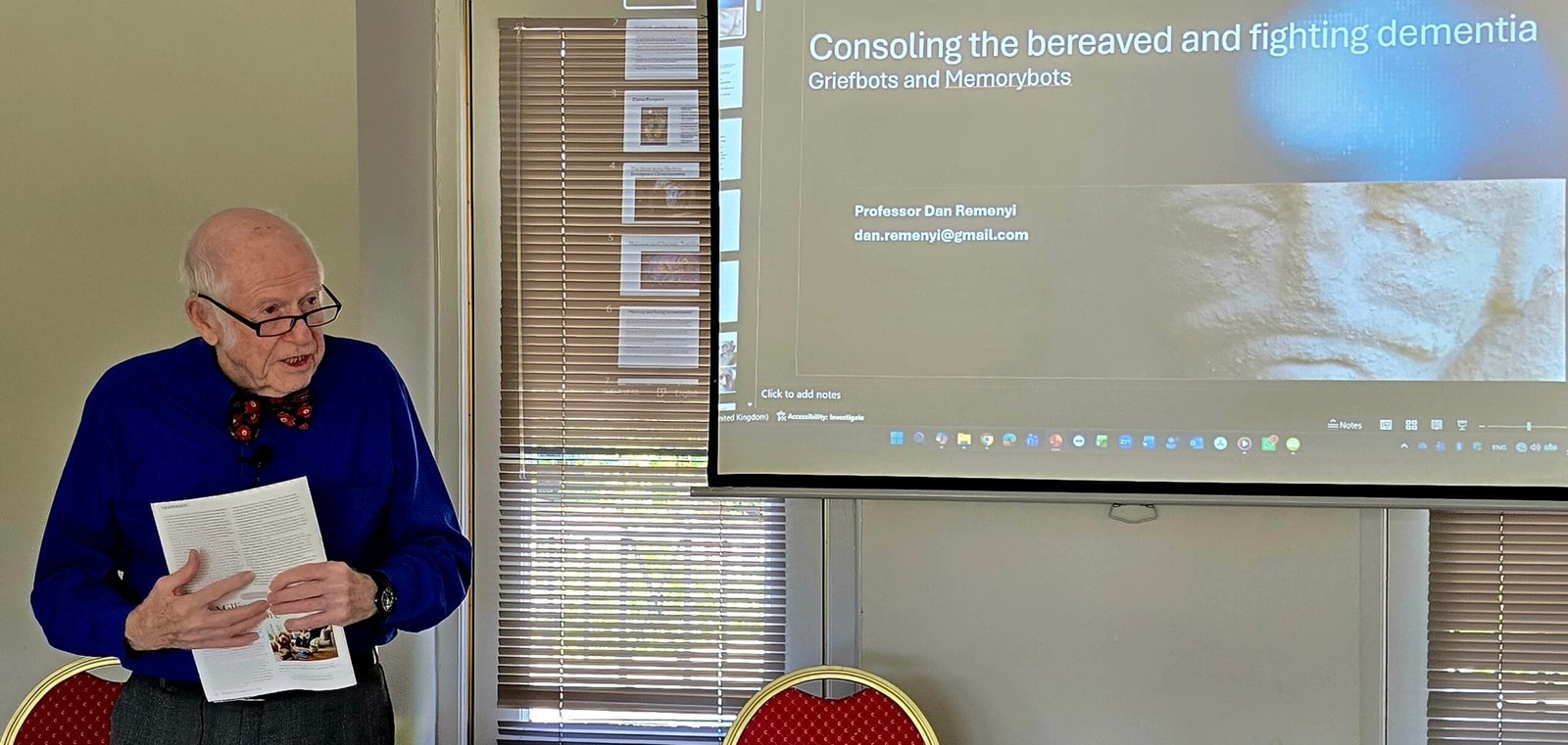 Professor Dan Remenyi on Griefbots and Memorybots @ Henley Men's PROBUS Club