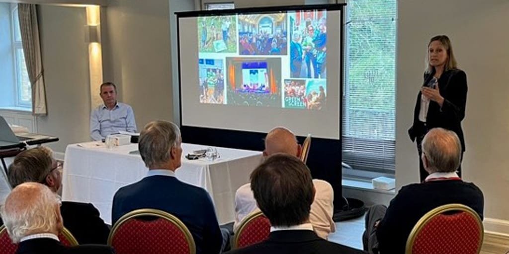 Kate Oldridge and Giles Trendle of Greener Henley speaking at Henley Mens Probus in September 2026
